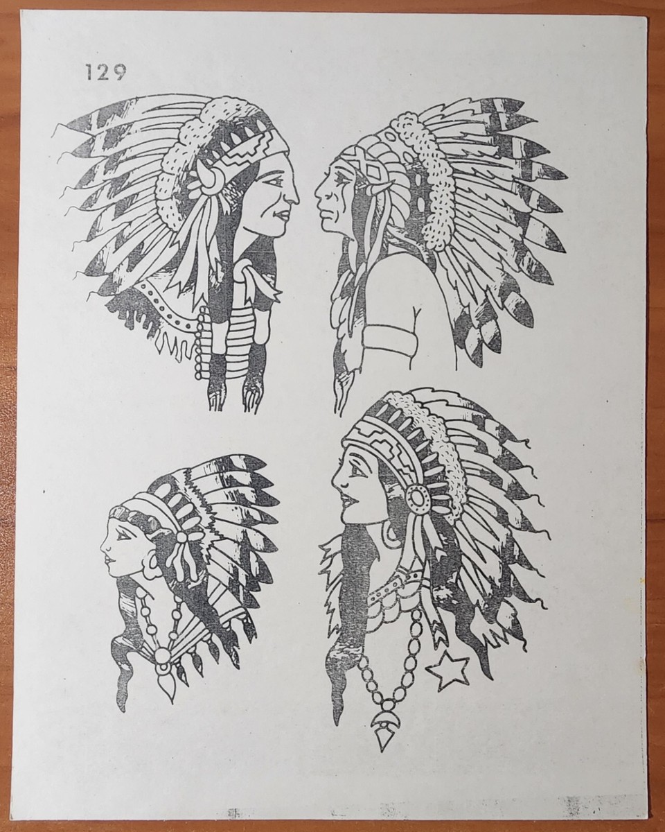 ORIGINAL Vintage Early Spaulding & Rogers Shop Used Tattoo Flash