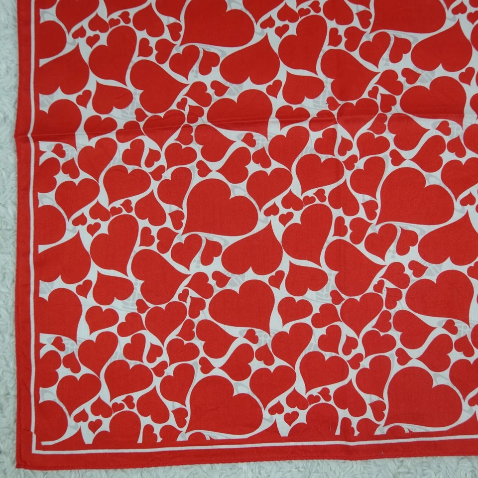 N24 VIVIENNE WESTWOOD Red Heart Cotton Scarf Scarves Pocket Square 19" X 19" - Image 4 of 4