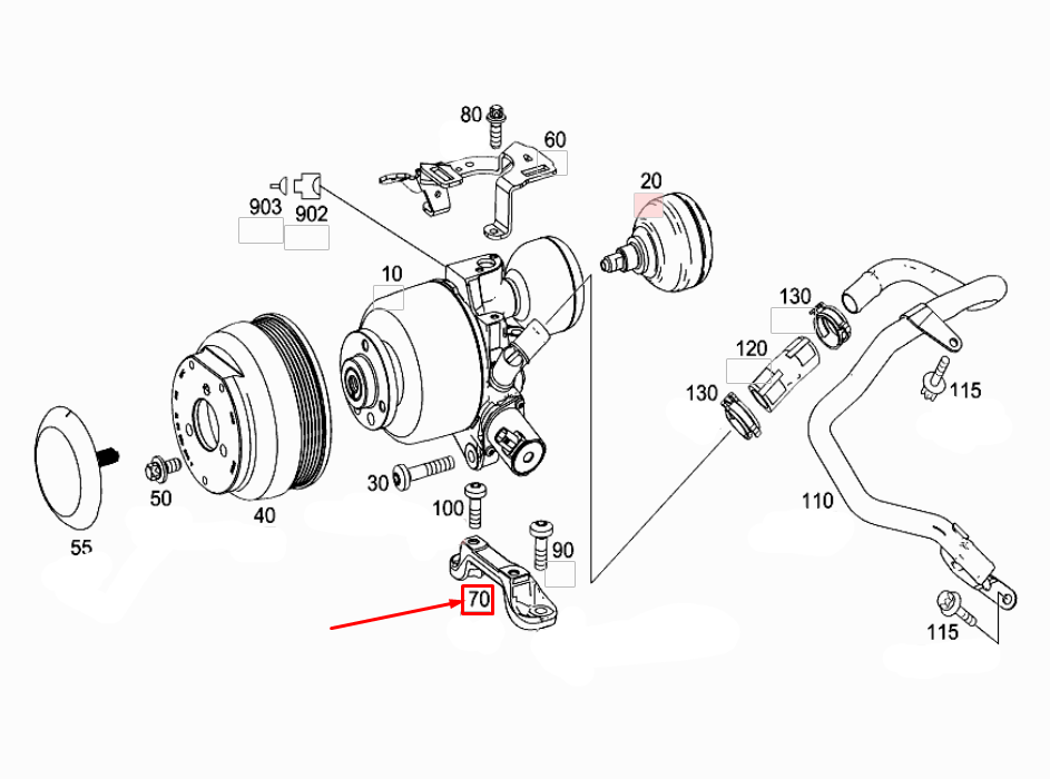 MERCEDES-BENZ S W222 Untere Hydraulikpumpenhalterung A2782362740