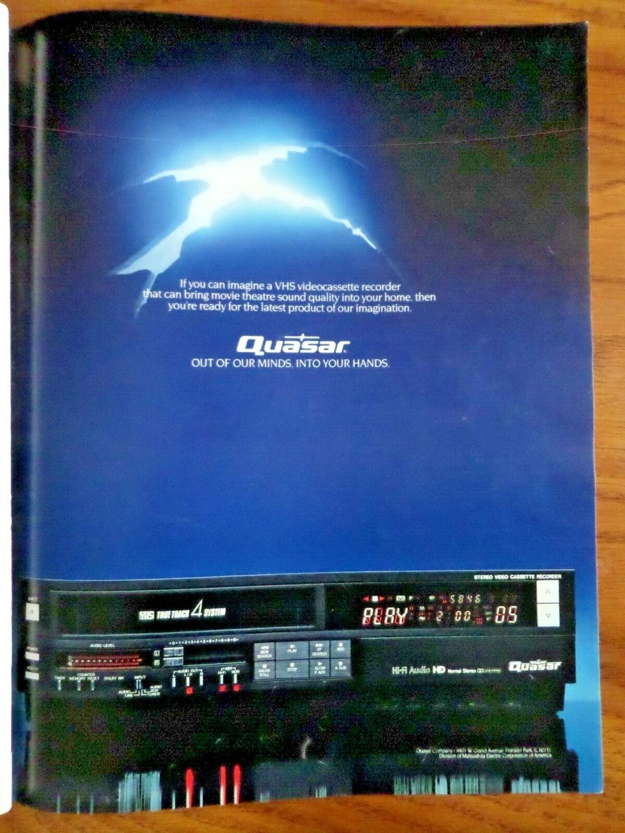 1984 Quasar Ad TV Television VHS Videodcassette Recorder