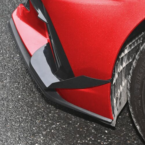Black Flash Front Bumper Side Canards Fin Splitter For Corvette C8 Z51 2020-2025 - Picture 2 of 8