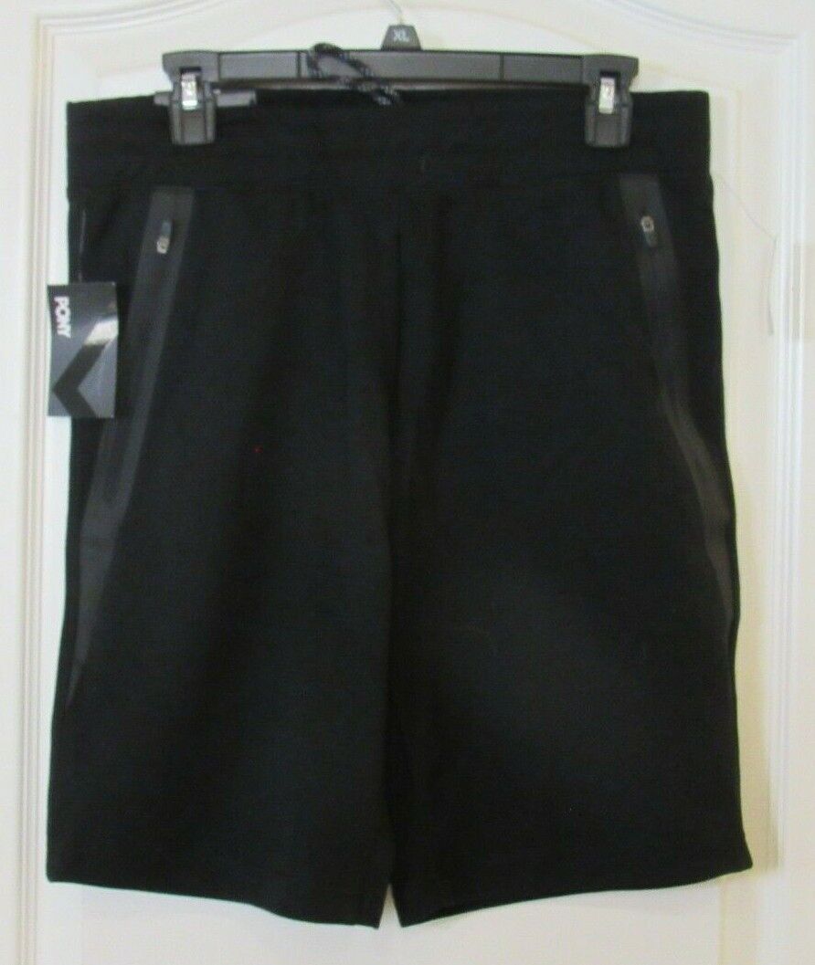 Pony Performance Fleece Comfort Fit Shorts Black Men's Sz Pony Performance Fleece Comfort Fit Shorts Black Men's Sz