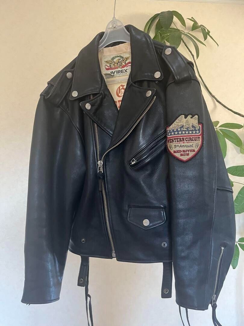 Used Avirex Old Story Rodeo W Riders Jacket Cow Leather size Used Avirex Old Story Rodeo W Riders Jacket Cow Leather size