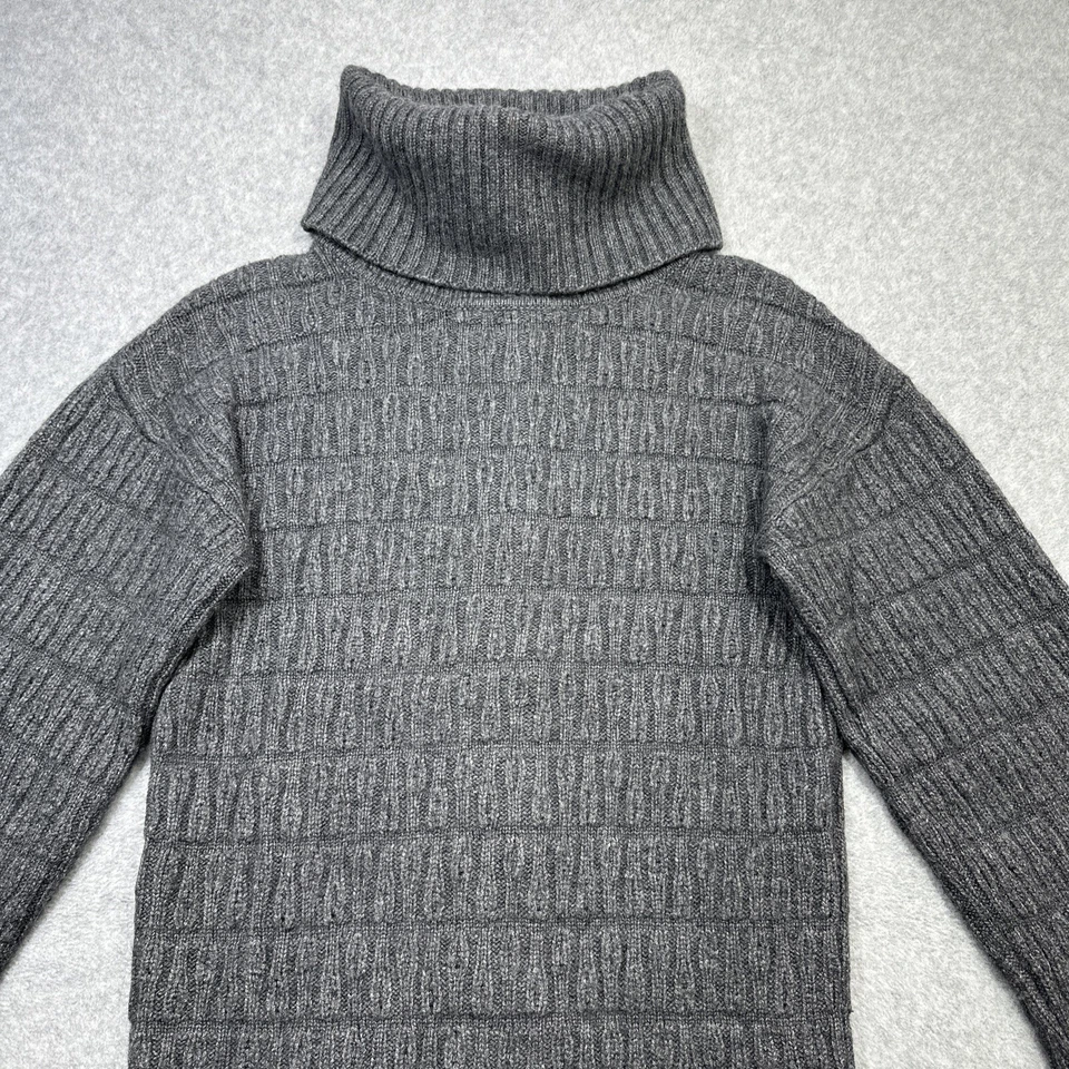 Lacoste 颈部束腰毛衣灰色羊毛羊绒混纺柔软舒适套衫 — 第 3/4 张图片