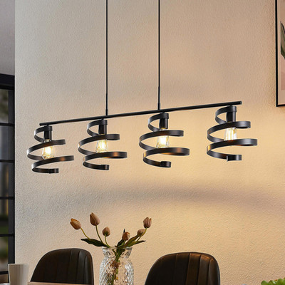 Lindby Colten Hängeleuchte Pendelleuchte Deckenlampe Lampe 4-flammig schwarz823