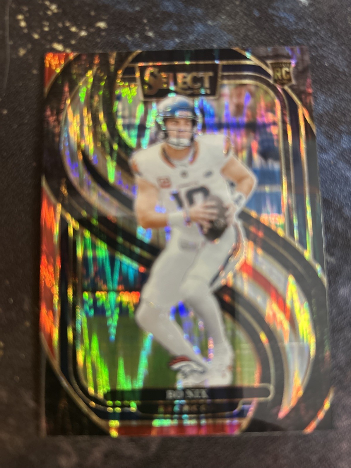 2024 Panini Select - Premier Level Bo Nix #117 Black & Red Shock Prizm (RC)