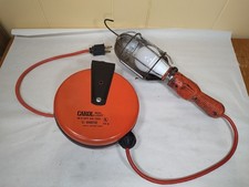 Vintage Carol Reel Light Drop Light Retractable Work Light Garage Shop Tested