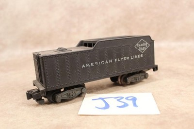 J39B VINTAGE AMERICAN FLYER S SCALE TRAIN ENGINE TENDER CAR READING LINES