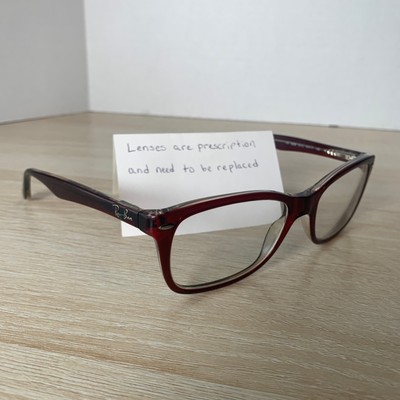 Ray-Ban RB5228 5112 Eyeglasses Frames Square Clear Red 53-17-140 Frames READ