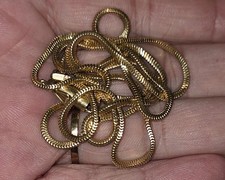 Vintage 14K Yellow Gold 26" ORO AMERICA 1.7mm Flat Snake Chain Necklace 10g