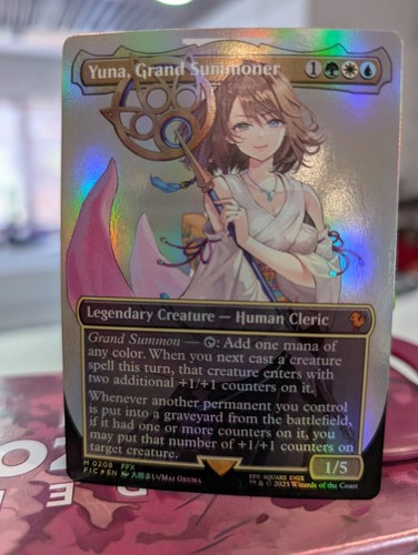 MTG Final Fantasy Yuna, Grand Summoner borderless foil 208 commander