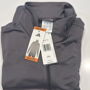 Men’s Adidas Tricot Full Zip Warm-Up Jacket Gray, Size 2XL