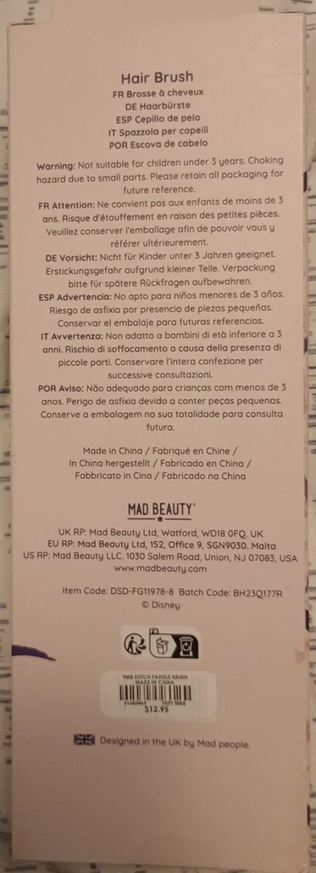 Cepillo de pelo grande con paleta para mujer Disney Lilo Stitch Foto 2 de 2