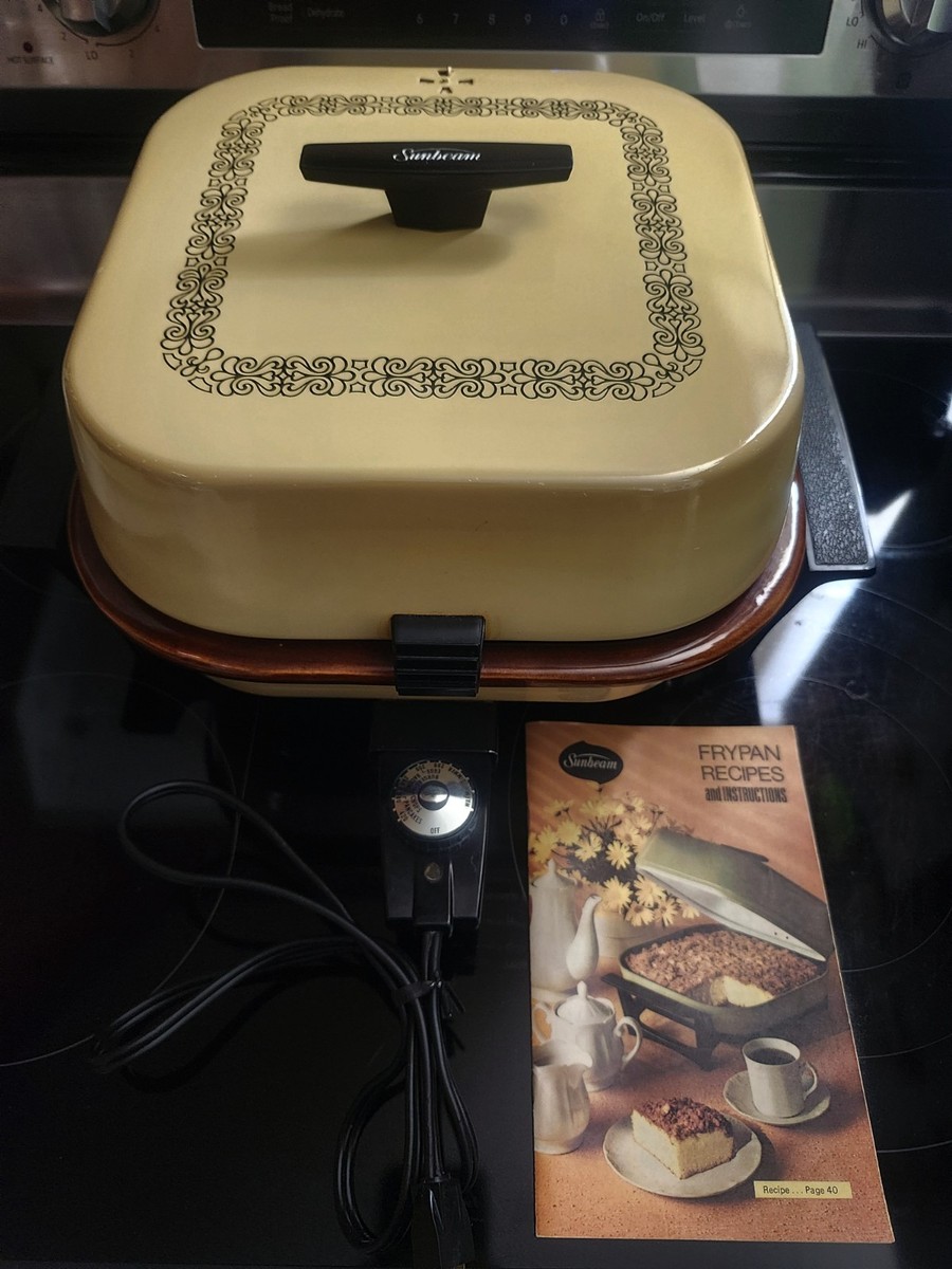 Sunbeam 　ELECTRIC FRYPAN サンビーム電気ホットプレート Vintage Sunbeam Flower Harvest Gold Yellow Electric Skillet Frypan