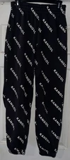 Kangol x H&M Pants Mens Small Black White All Over Print Joggers Sweatpants