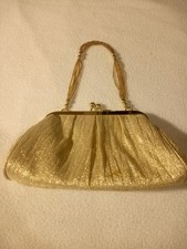 Vintage La Regale Gold Clutch With Beaded Handle