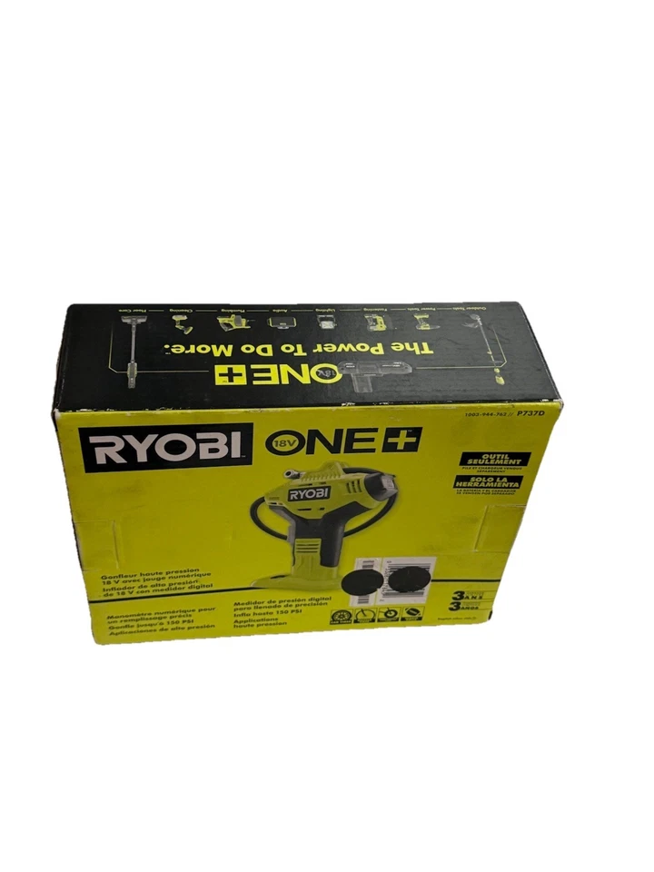 Inflador eléctrico Ryobi ONE+ 150 PSI 18 voltios - P737D, solo herramienta Foto 2 de 3