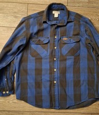 Vintage Carhartt Flannel Shirt Mens Medium Blue Black Plaid Heavyweight Work.90s