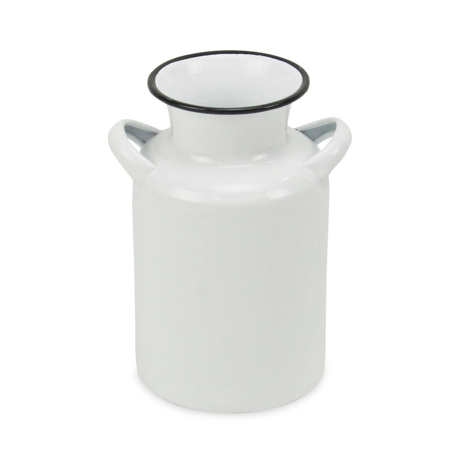 8" Black And White Metal Jug Vase - Image 3 of 4