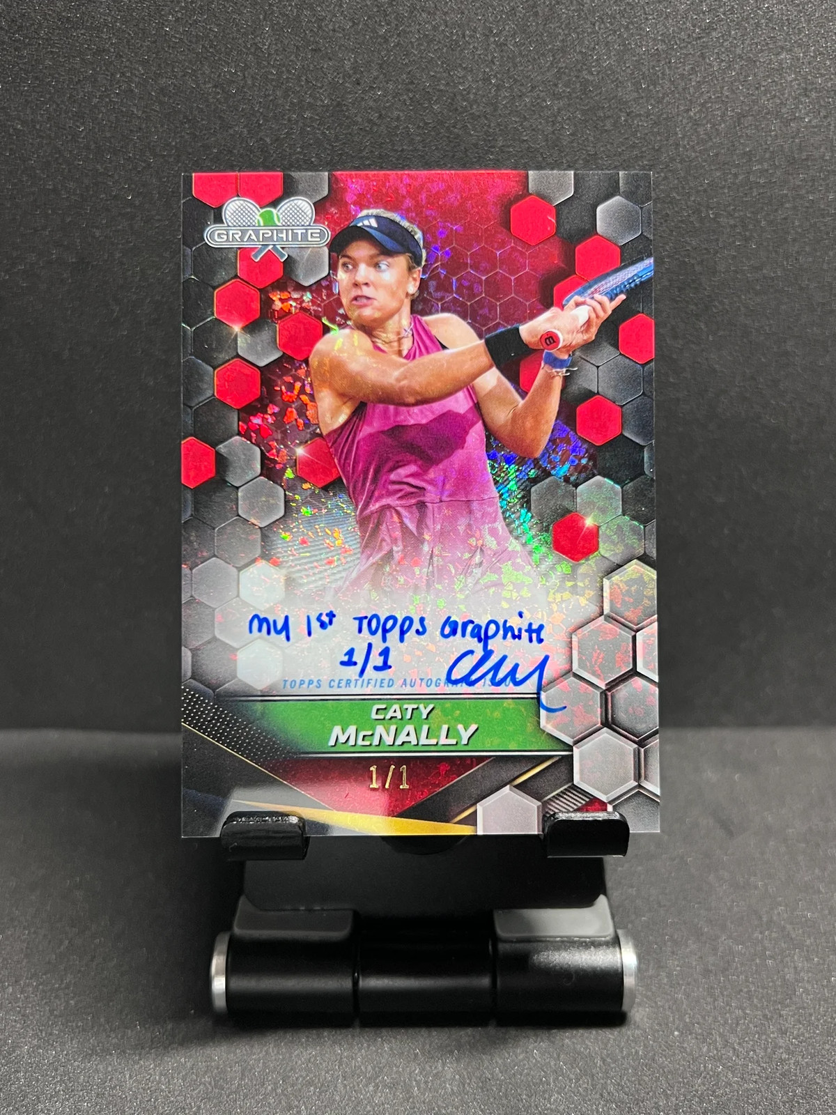 2024 TOPPS GRAPHITE CATY MCNALLY RED CRYSTALLINE 1/1 INSCRIPTION AUTO "MY 1ST"