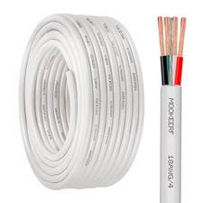 MOOKEERF 18/4 Alarm Wire Shielded Wire 50FT 18 AWG 4 Conductor Stranded Shielded