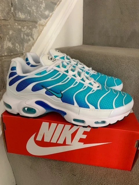 Nike Air Max Plus TN Uomo UK11 Bianco Verde Blu UK 11