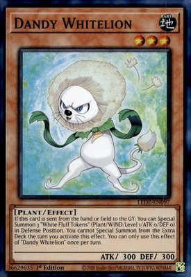 Yu-Gi-Oh! Dandy Whitelion 1st Ed. LEDE-EN097 Super Rare NM/LP x1