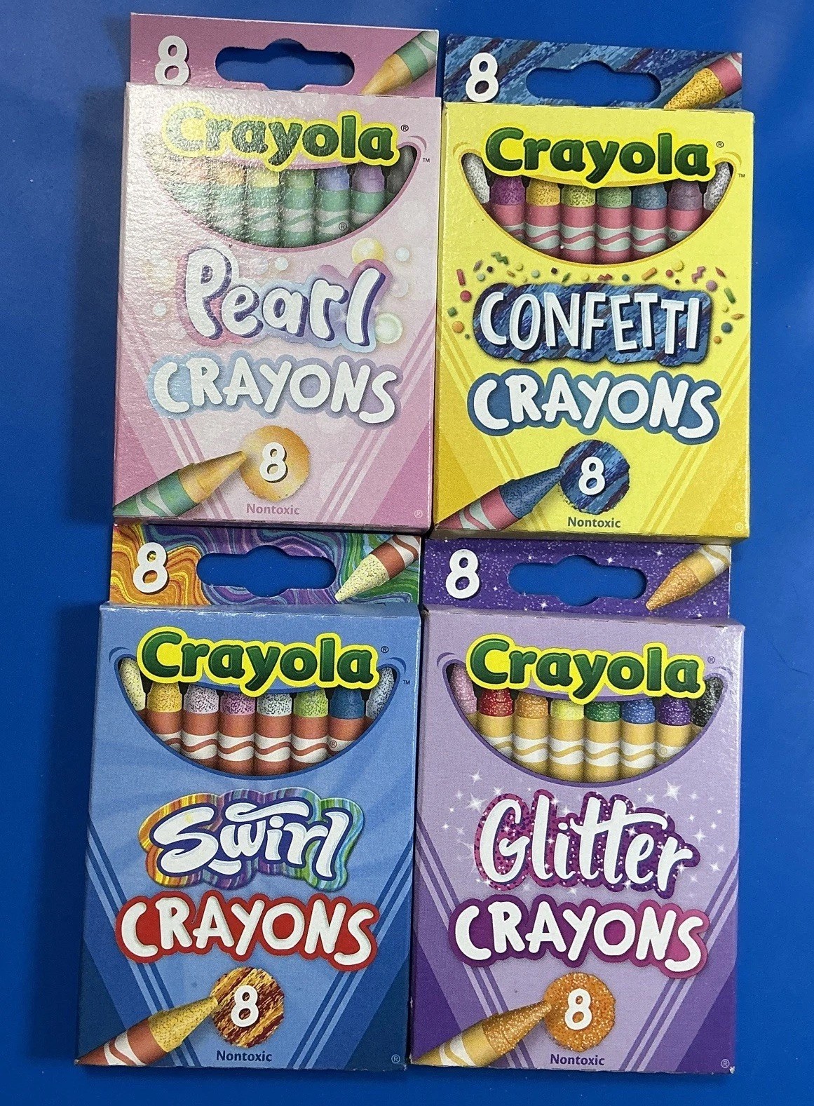 Crayola Crayon - Glitter Swirl Confetti Pearl Crayons 8 Colo