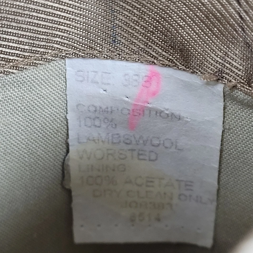 VTG Claiborne Lord & Taylor Beige Navy 100% Lambswool  Sport Coat Size 38S - Image 4 of 4