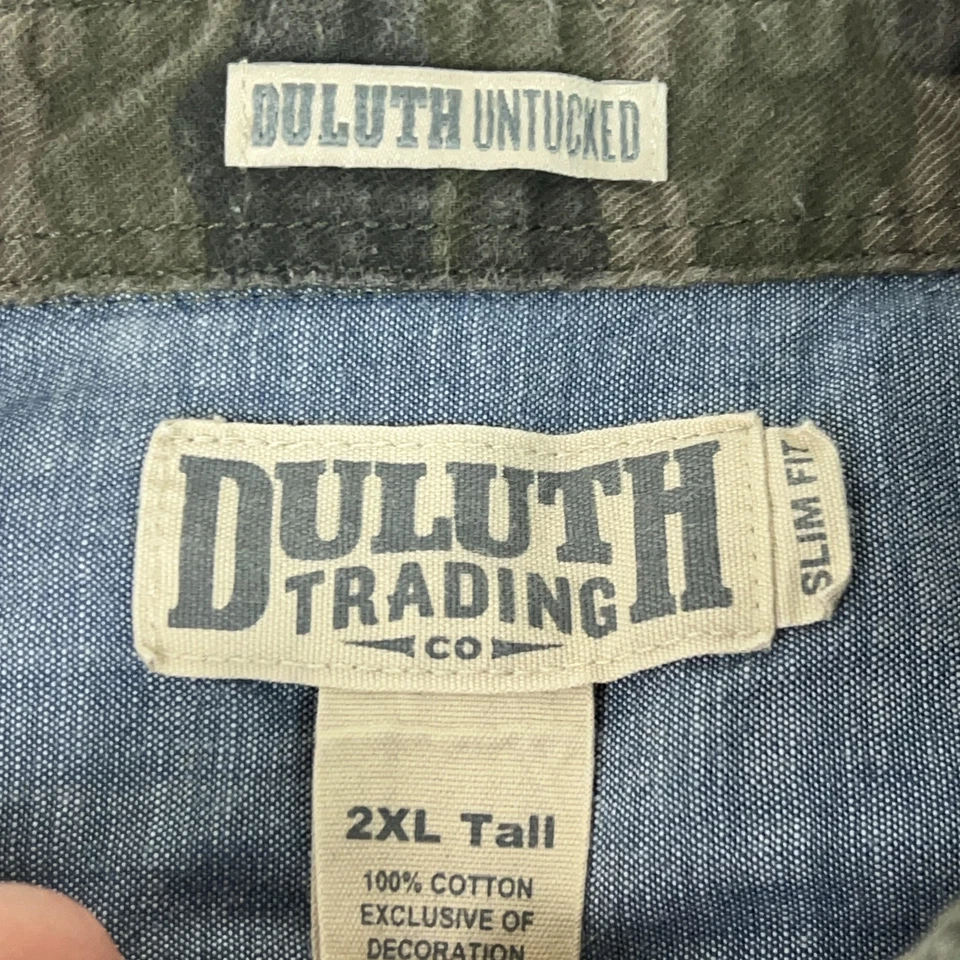 Duluth Trading Shirt Mens 2XL Tall Camo Duluth Untucked Slim Fit Flannel Outdoor - Image 4 of 4