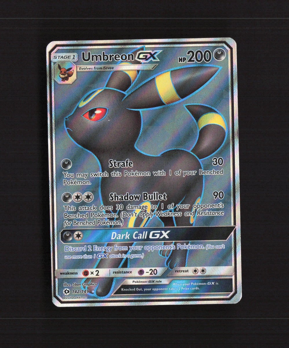 Umbreon GX 142/149 Sun & Moon Full Art Ultra Rare Holo Pokemon