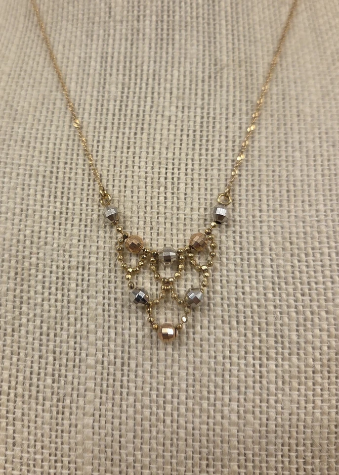 Vintage 10k Gold Princess Style Necklace 16" - Image 2 of 4