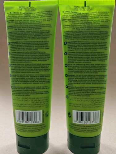 TEA TREE FACIAL SCRUB SKIN EXFOLIATER / CLEANSER 250ML PACK OF 2 ✅ UNISEX - Picture 2 of 3