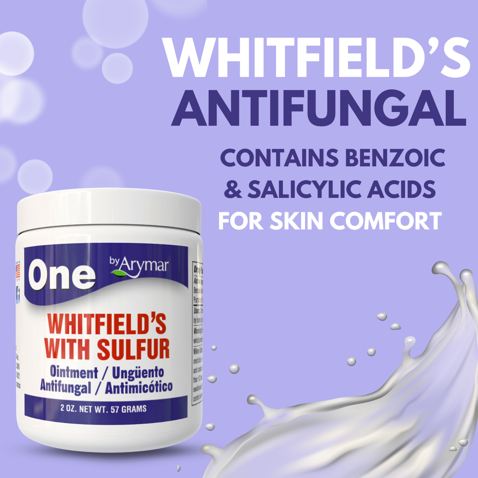 Arymar Whitfield's Ointment with Sulfur, 2 fl oz - Antifungal Ointment (6-Pack)