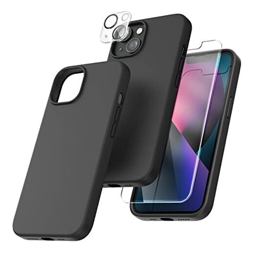 5 in 1 for iPhone 13 Case, with 2 Pack Screen Protector + 2 Pack Camera Lens