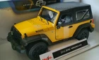 NEW MAISTO 1:18 Diecast Model Car 2014 Wrangler Willy's Jeep in Yellow