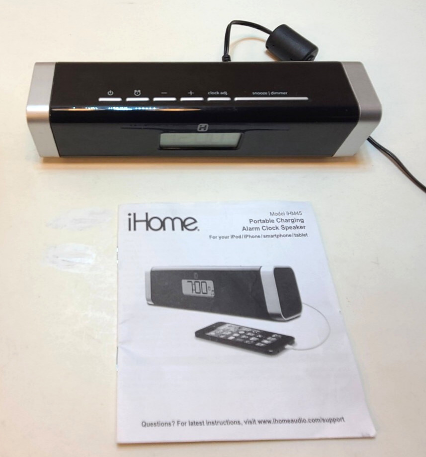 IHOME IHM45 Alarm Clock Speaker Wake & Sleep Charger Included