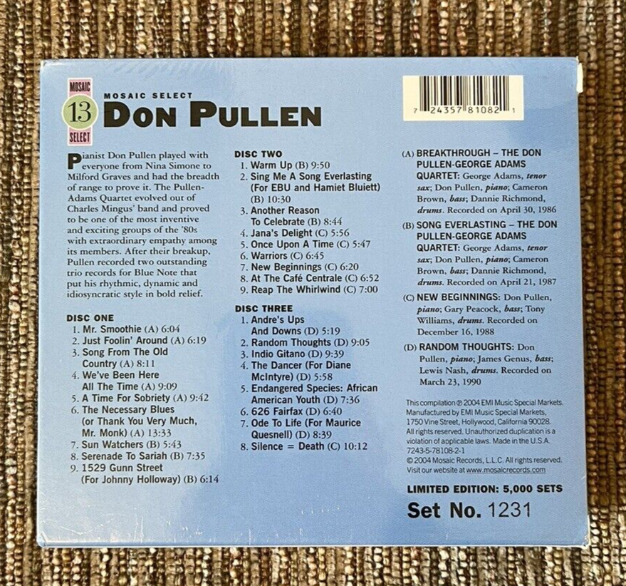Don Pullen-Mosaic Select-(3 CD's) Very Rare | eBay Don Pullen-Mosaic Select-(3 CD's) Very Rare | eBay