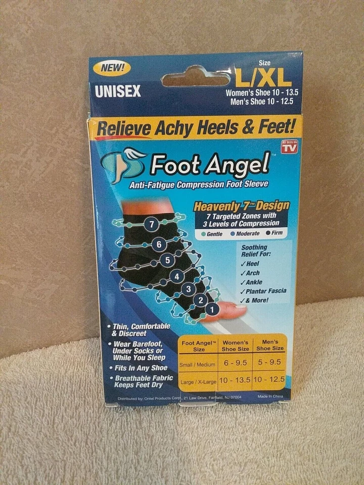 Foot Angel Anti-Fatigue Compression Foot Sleeve Size LG/XLG  Unisex Heals & Feet - Image 2 of 2