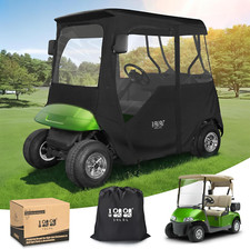 600D Golf Cart Enclosure 2 Passenger for EZGO TXT RXV, Waterproof Driving Enclos