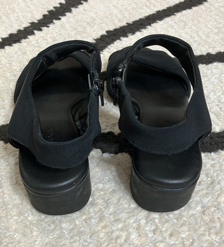 Alex Marie Black Zip Sandals Low Heel 7M - Picture 3 of 9