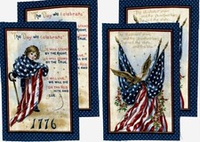 1776 American Flag Fabric July 4th Patriotic Americana 4 Blocks 250 Anniversary
