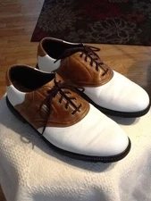 Footjoy Superlites Men's style 58049 Size 8.5 Medium brown white Golf Shoes