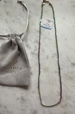 NWT Kendra Scott Braided Cord Necklace Multicolor Gold 24”