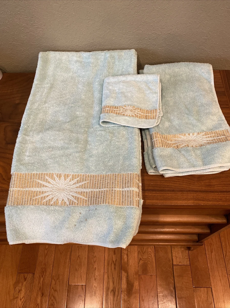 Brown and best sale aqua towels