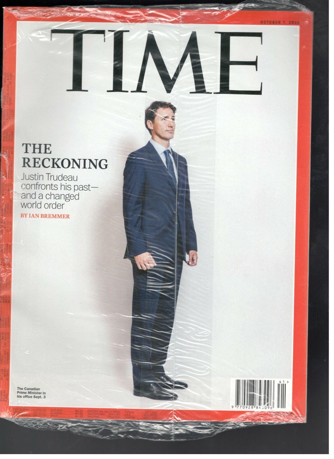 Time Magazine October 7, 2019 Justin Trudeau Prime Minister Canada New Sealed