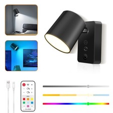 2x LED Wandleuchte Leselampen Dimmbar RGBCW Wandlampe Kabellose Bettleuchte Akku