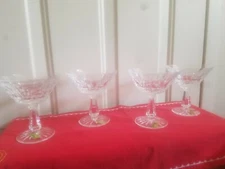 Four Vintage Waterford Rosslare Pattern Champagne/Sherbert Crystal glasses