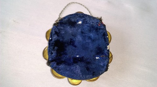 Grande broche de théâtre en cabochons de verre bleu - Picture 4 of 8