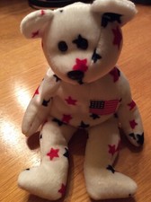 Ty Beanie Baby Glory the Bear DOB July 4, 1997 Mint Retired